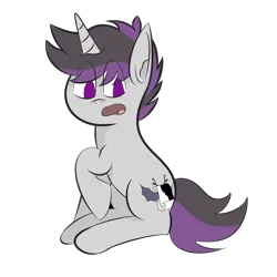 Size: 1250x1250 | Tagged: safe, artist:inky scroll, derpibooru import, oc, oc:inky scroll, pony, unicorn, 2020 community collab, derpibooru community collaboration, male, simple background, sitting, solo, stallion, surprised face, transparent background