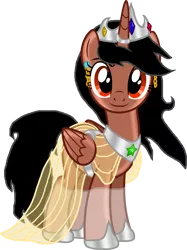 Size: 2992x4008 | Tagged: safe, artist:crisostomo-ibarra, derpibooru import, oc, oc:princess fantasy star, unofficial characters only, alicorn, pony, 2020 community collab, derpibooru community collaboration, alicorn oc, crown, ear piercing, earring, female, horn, horn ring, jewelry, looking at you, mare, piercing, regalia, ring, simple background, solo, transparent background, wings