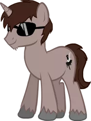 Size: 1914x2563 | Tagged: safe, artist:crisostomo-ibarra, derpibooru import, oc, oc:author penfeather, unofficial characters only, pony, unicorn, 2020 community collab, derpibooru community collaboration, glasses, male, simple background, solo, stallion, sunglasses, transparent background