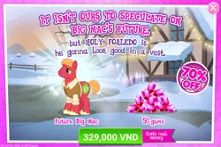 Size: 1555x1031 | Tagged: safe, derpibooru import, official, big macintosh, earth pony, pony, the last problem, advertisement, costs real money, crack is cheaper, gameloft, gem, older, older big macintosh