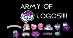 Size: 2034x1080 | Tagged: safe, artist:electrahybrida, derpibooru import, equestria girls, equestria girls (movie), equestria girls series, friendship games, legend of everfree, my little pony: pony life, my little pony: the movie, rainbow rocks, army of logos, army of mlp logos, equestria girls logo, g1, g2, g3, g3.5, history, my little pony logo, pony history, taylorenterprises