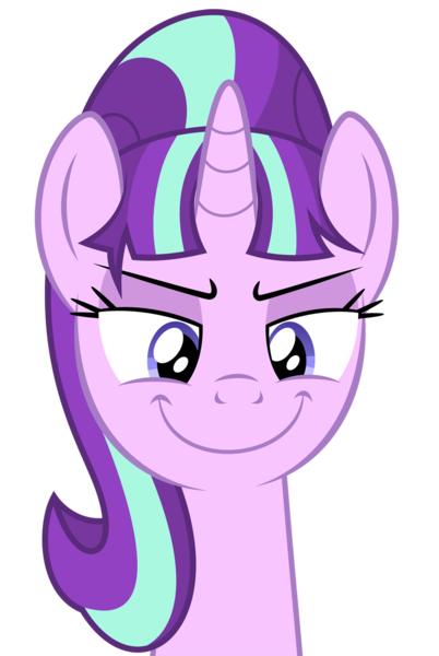 Size: 886x1322 | Tagged: safe, artist:culu-bluebeaver, derpibooru import, starlight glimmer, pony, unicorn, comic:the newcomer, bust, png, s5 starlight, simple background, smiling, solo, transparent background