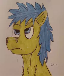 Size: 1082x1276 | Tagged: safe, artist:rapidsnap, derpibooru import, oc, oc:rapidsnap, pony, bored, grumpy, traditional art, unamused