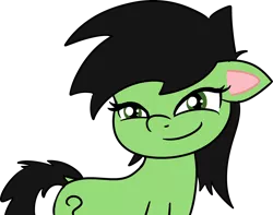 Size: 3235x2545 | Tagged: safe, alternate version, artist:poniidesu, derpibooru import, oc, oc:anonfilly, unofficial characters only, earth pony, pony, my little pony: pony life, adoranon, cute, female, filly, foal, looking at you, simple background, smiling, smiling at you, smug, solo, transparent background