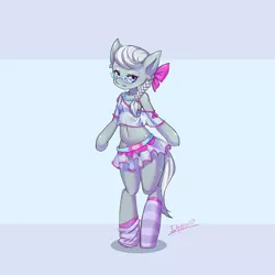 Size: 2558x2558 | Tagged: suggestive, artist:54600, derpibooru import, edit, silver spoon, anthro, earth pony, semi-anthro, unguligrade anthro, adorasexy, arm hooves, belly button, bow, braid, braided ponytail, breasts, clothes, cropped, cute, delicious flat chest, female, glasses, hair bow, looking at you, mare, midriff, miniskirt, older, older silver spoon, panties, see-through, see-through skirt, sexy, short shirt, skirt, socks, solo, striped socks, thigh highs, underwear