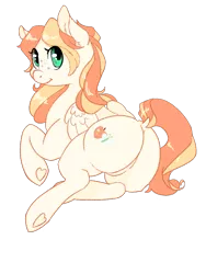 Size: 900x1200 | Tagged: apricot, artist needed, butt, derpibooru import, freckles, heart hooves, oc, oc:apricot drift, pegasus, plot, simple background, solo, suggestive, thicc ass, thick, transparent background, unofficial characters only