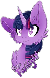 Size: 1024x1590 | Tagged: safe, artist:silveer-moon, derpibooru import, twilight sparkle, pony, unicorn, bust, cheek fluff, chest fluff, cute, ear fluff, simple background, solo, transparent background, unicorn twilight