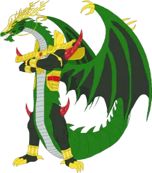 Size: 2291x2618 | Tagged: armband, armor, artist:crisostomo-ibarra, chinese dragon, colored sclera, crossed arms, derpibooru import, dragon, dragon lord, dragon oc, male, oc, oc:dai shen long, part of a set, red sclera, safe, simple background, solo, transparent background, unofficial characters only