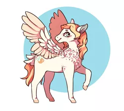 Size: 1149x1028 | Tagged: apricot, artist:sharkink, butt wings, derpibooru import, freckles, neck fluff, oc, oc:apricot drift, pegasus, safe, wings