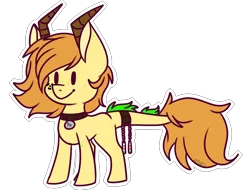 Size: 1024x780 | Tagged: safe, artist:jetjetj, derpibooru import, oc, oc:polonium, ponified, unofficial characters only, object pony, original species, pony, collar, cute, element pony, freckles, horn, leonine tail, male, ocbetes, radioactive, simple background, solo, stallion, transparent background