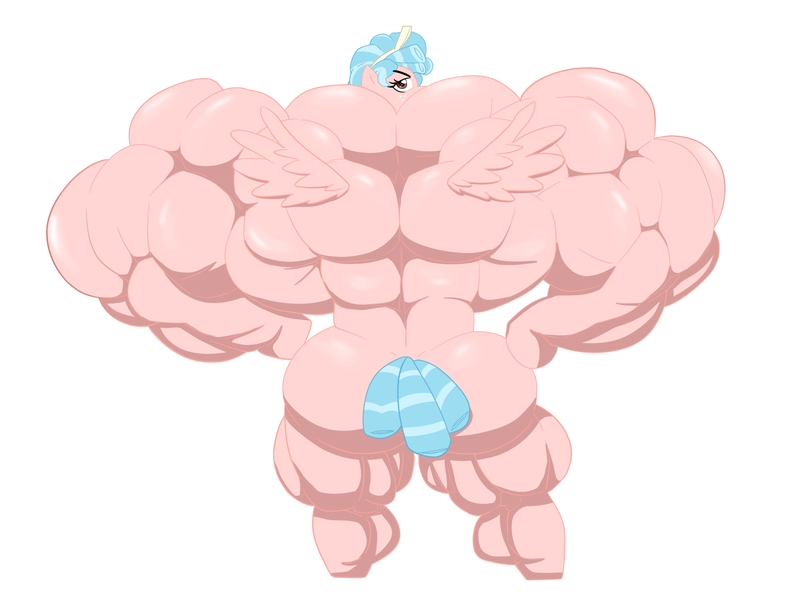 Size: 1803x1362 | Tagged: anthro, artist:nokozeze, artist:pictaur, cozy glow, cozy swole, derpibooru import, fetish, hyper, hyper muscle, muscle fetish, muscles, overdeveloped muscles, questionable, solo