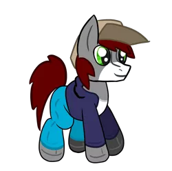 Size: 5008x4961 | Tagged: safe, artist:khaki-cap, derpibooru import, oc, oc:khaki-cap, unofficial characters only, earth pony, original species, plush pony, 2020 community collab, derpibooru community collaboration, cap, clothes, earth pony oc, hat, hoodie, jeans, pants, plushie, simple background, solo, toy, transparent background