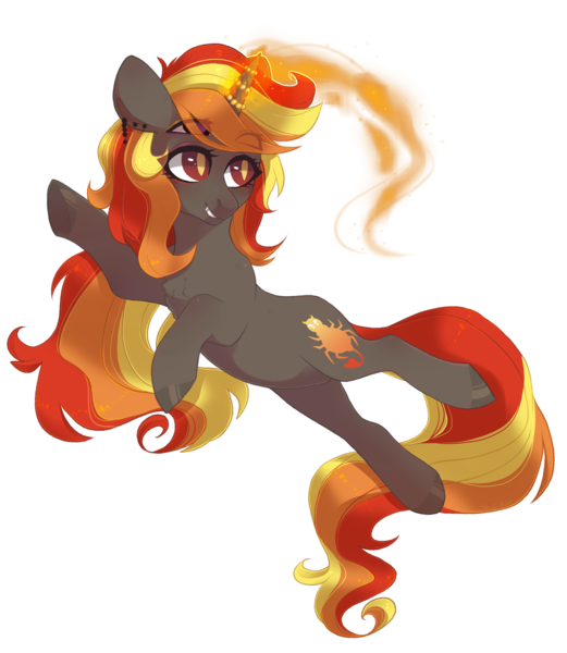 Size: 2373x2732 | Tagged: safe, artist:shady-bush, derpibooru import, oc, oc:scarlet, pony, unicorn, female, magic, mare, simple background, solo, transparent background