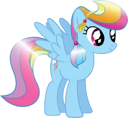 Size: 5008x4651 | Tagged: safe, artist:mysteriouskaos, derpibooru import, rainbow dash, crystal pony, pegasus, pony, spoiler:s03, absurd resolution, alternate hairstyle, crystallized, female, mare, simple background, solo, spread wings, transparent background, vector, wings