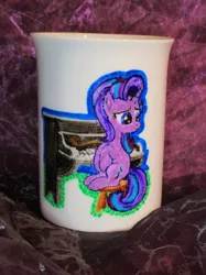 Size: 1024x1366 | Tagged: artist:malte279, craft, cup, derpibooru import, musical instrument, piano, porcelain, porcelain painting, safe, starlight glimmer