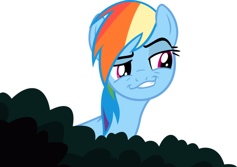 Size: 2915x2057 | Tagged: safe, artist:psychoanalyticbrony, derpibooru import, rainbow dash, pegasus, pony, daring don't, bush, faic, female, mare, simple background, smiling, smirk, smug, smugdash, solo, transparent background, vector