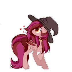 Size: 2000x2000 | Tagged: safe, artist:takan0, derpibooru import, oc, oc:velvet silverwing, unofficial characters only, bat pony, pony, bow, female, hat, mare, simple background, solo, tail bow, transparent background, witch hat