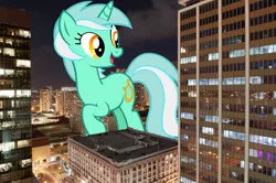 Size: 2300x1530 | Tagged: safe, derpibooru import, lyra heartstrings, pony, unicorn, building, california, city, female, giant pony, giantess, highrise ponies, irl, macro, photo, ponies in real life, san diego