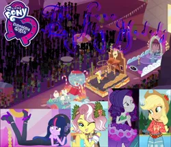 Size: 1788x1536 | Tagged: safe, derpibooru import, edit, edited screencap, screencap, applejack, rarity, twilight sparkle, vignette valencia, fanfic, equestria girls, equestria girls series, legend of everfree, rollercoaster of friendship, the other side, clothes, dress, fanfic art, fanfic cover, female, lesbian, parade, rarijack, shipping