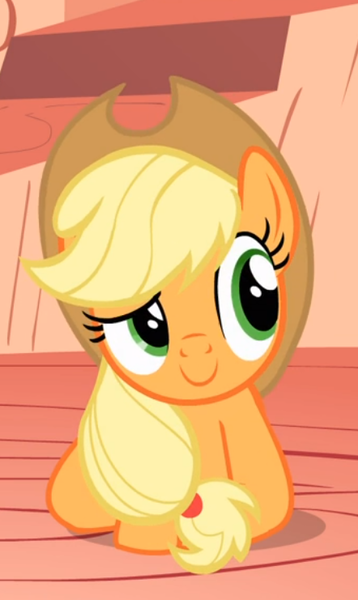 Size: 442x741 | Tagged: safe, derpibooru import, screencap, applejack, earth pony, pony, look before you sleep, cropped, cute, female, golden oaks library, jackabetes, mare, prone, smug, solo