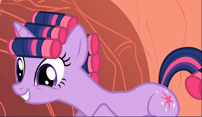 Size: 1357x791 | Tagged: safe, derpibooru import, screencap, twilight sparkle, pony, unicorn, look before you sleep, cropped, cute, golden oaks library, hair curlers, solo, twiabetes, unicorn twilight