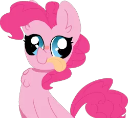 Size: 1134x1053 | Tagged: safe, artist:nootaz, derpibooru import, pinkie pie, earth pony, pony, :p, chest fluff, cute, derp, diapinkes, female, mare, ponk, silly, silly pony, simple background, solo, tongue out, transparent background