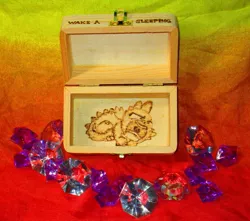 Size: 951x840 | Tagged: safe, artist:malte279, derpibooru import, spike, dragon, chest, craft, pyrography, traditional art