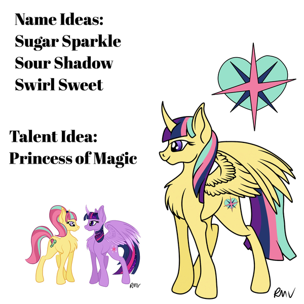 Size: 2048x2048 | Tagged: safe, artist:rmv-art, derpibooru import, sour sweet, twilight sparkle, twilight sparkle (alicorn), oc, alicorn, pony, alicorn oc, horn, magical lesbian spawn, offspring, parent:sour sweet, parent:twilight sparkle, parents:sourlight, wings