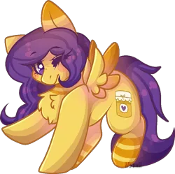 Size: 890x885 | Tagged: source needed, useless source url, safe, artist:mxnxii, derpibooru import, oc, oc:honeybloom (rigbythememe), unofficial characters only, pegasus, pony, chest fluff, female, mare, one eye closed, simple background, solo, transparent background
