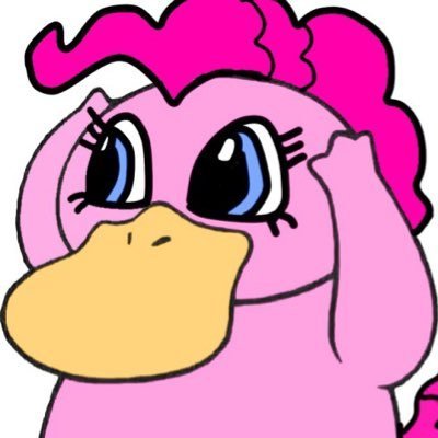 Size: 400x400 | Tagged: artist needed, crossover, derpibooru import, female, pinkie pie, pokémon, psyduck, safe, solo