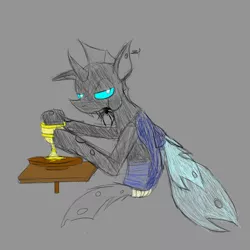 Size: 4724x4724 | Tagged: artist:crazeguy, changeling, derpibooru import, fanfic, fanfic:the changeling of the guard, goblet, oc, oc:idol hooves, pottery wheel, safe, simple background, spider, unofficial characters only