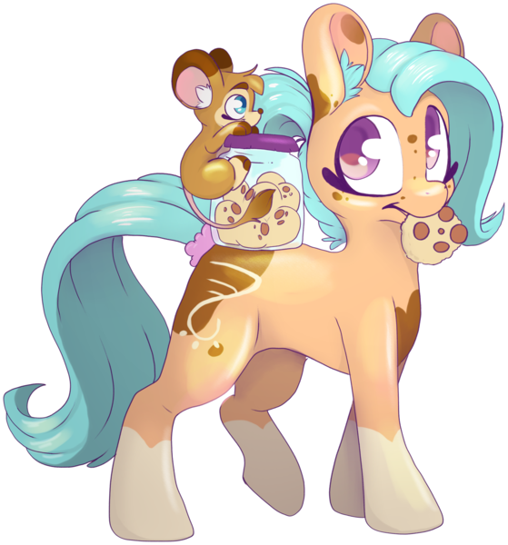 Size: 3816x4096 | Tagged: safe, artist:cutepencilcase, derpibooru import, oc, oc:galinn light, oc:pencilcase, unofficial characters only, earth pony, cookie, cookie in mouth, cookie jar, eating, female, food, furry, furry oc, mare, smiling, walking