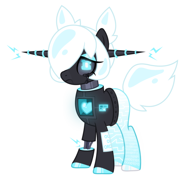 Size: 6340x6306 | Tagged: safe, artist:magicdarkart, derpibooru import, oc, oc:cyber heart (ice1517), unofficial characters only, pony, robot, robot pony, absurd resolution, binary, black sclera, crying, eyeshadow, female, heart, makeup, mare, oil, simple background, solo, sparks, transparent background, watermark