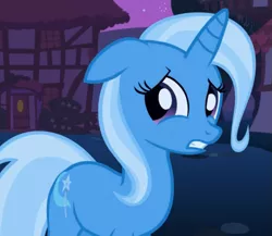 Size: 697x606 | Tagged: safe, derpibooru import, screencap, trixie, pony, unicorn, boast busters, cropped, female, floppy ears, looking away, mare, solo