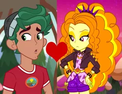 Size: 1139x881 | Tagged: safe, derpibooru import, adagio dazzle, timber spruce, equestria girls, equestria girls series, legend of everfree, sunset's backstage pass!, spoiler:eqg series (season 2), bracelet, clothes, female, headband, jacket, jewelry, leather jacket, male, shipping, shipping domino, shorts, spiked headband, spiked wristband, straight, timberdazzle, wristband