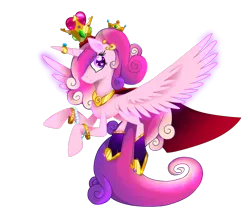 Size: 2645x2267 | Tagged: safe, artist:angiepeggy2114, derpibooru import, princess cadance, alicorn, pony, bracelet, crown, deviantart watermark, ear piercing, earring, female, horn, horn ring, jewelry, mare, obtrusive watermark, peytral, piercing, regalia, ring, simple background, solo, transparent background, watermark, wingding eyes