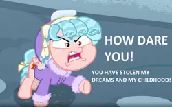 Size: 1128x704 | Tagged: angry, cozy glow, cozy glow is best facemaker, cozy glow is not amused, derpibooru import, edit, edited screencap, foal, frenemies (episode), greta thunberg, safe, screencap, solo