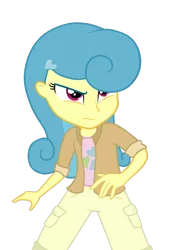 Size: 1280x1792 | Tagged: safe, artist:vicakukac200, derpibooru import, lemon hearts, equestria girls, clothes, equestria girls-ified, female, jacket, shirt, shorts, simple background, solo, t-shirt, transparent background