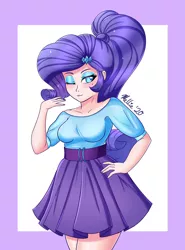 Size: 2300x3100 | Tagged: artist:melliedraws, beauty mark, derpibooru import, human, humanized, rarity, safe, signature, solo