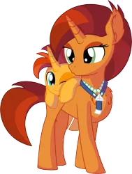 Size: 5667x7512 | Tagged: safe, artist:cyanlightning, derpibooru import, stellar flare, sunburst, pony, unicorn, .svg available, absurd resolution, chest fluff, colt, colt sunburst, cute, duo, ear fluff, female, forehead kiss, kissing, male, mare, mother and child, mother and son, one eye closed, simple background, smiling, sockless stellar flare, sockless sunburst, sunbetes, transparent background, vector, younger