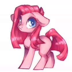 Size: 1080x1080 | Tagged: safe, artist:frgtmenot_mind, derpibooru import, pinkie pie, earth pony, pony, colored pupils, cute, cuteamena, diapinkes, female, floppy ears, mare, missing cutie mark, pinkamena diane pie, simple background, solo, white background