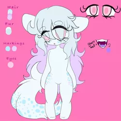 Size: 768x768 | Tagged: safe, artist:xsugarkittyx, derpibooru import, oc, unofficial characters only, anthro, earth pony, semi-anthro, unguligrade anthro, both cutie marks, eye clipping through hair, fangs, female, reference sheet, solo