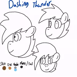 Size: 768x768 | Tagged: safe, artist:dashing thunder, derpibooru import, oc, oc:dashing thunder, pony, grin, reference sheet, side view, smiling, solo