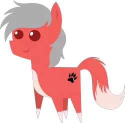 Size: 5914x5825 | Tagged: safe, artist:cosmiceclipsed, derpibooru import, oc, oc:nightwolf, unofficial characters only, pony, cutie mark, fox tail, paw prints, pointy ponies, simple background, transparent background