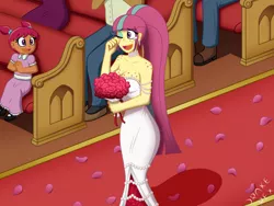Size: 2000x1500 | Tagged: safe, artist:drake-rex, derpibooru import, sour sweet, equestria girls, body freckles, breasts, bride, child, church, clothes, commission, crying, cute, dress, ear piercing, earring, female, flower, freckles, jewelry, marriage, piercing, sourbetes, tears of joy, wedding, wedding dress