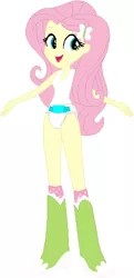 Size: 267x553 | Tagged: suggestive, artist:selenaede, artist:wolf, derpibooru import, fluttershy, equestria girls, base used, boots, clothes, diaper, diaper fetish, fetish, hairpin, shoes, socks, tanktop