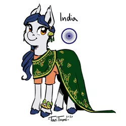 Size: 700x700 | Tagged: safe, artist:taritoons, derpibooru import, oc, ponified, unnamed oc, earth pony, pony, clothes, india, nation ponies, saree