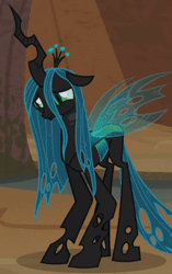 Size: 282x450 | Tagged: safe, derpibooru import, edit, edited screencap, screencap, queen chrysalis, changeling, changeling queen, pony, frenemies (episode), ..., acting, adorkable, animated, anxiety, avoiding eye contact, awkward, cropped, crown, cute, cutealis, dork, dorkalis, evil lair, fear, female, frown, gif, grogar's lair, insecure, jewelry, lair, looking away, loop, mare, nervous, out of character, out of context, precious, regalia, sad, sadorable, shy, silly, silly changeling, silly pony, solo, spread wings, standing, wings