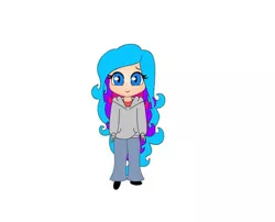 Size: 830x671 | Tagged: artist:auroraswirls, clothes, derpibooru import, female, hoodie, human, humanized, oc, oc:aurora swirls, pants, safe, simple background, solo, unofficial characters only, white background