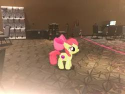 Size: 4032x3024 | Tagged: safe, derpibooru import, photographer:undeadponysoldier, apple bloom, earth pony, pony, augmented reality, convention, female, filly, gameloft, ichibancon, irl, photo, ponies in real life, solo